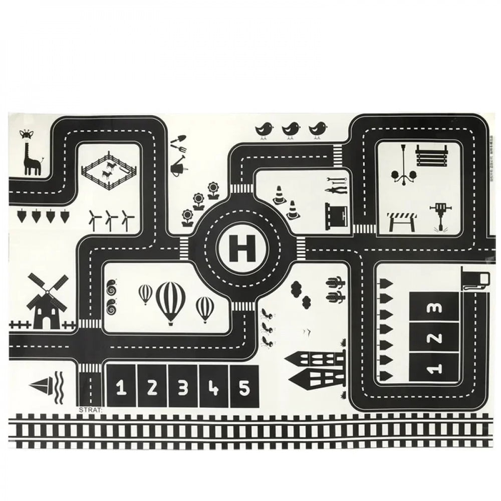 Baby Play Mat City Traffic Road Map Mat Carpet City Car Parking Lot ...