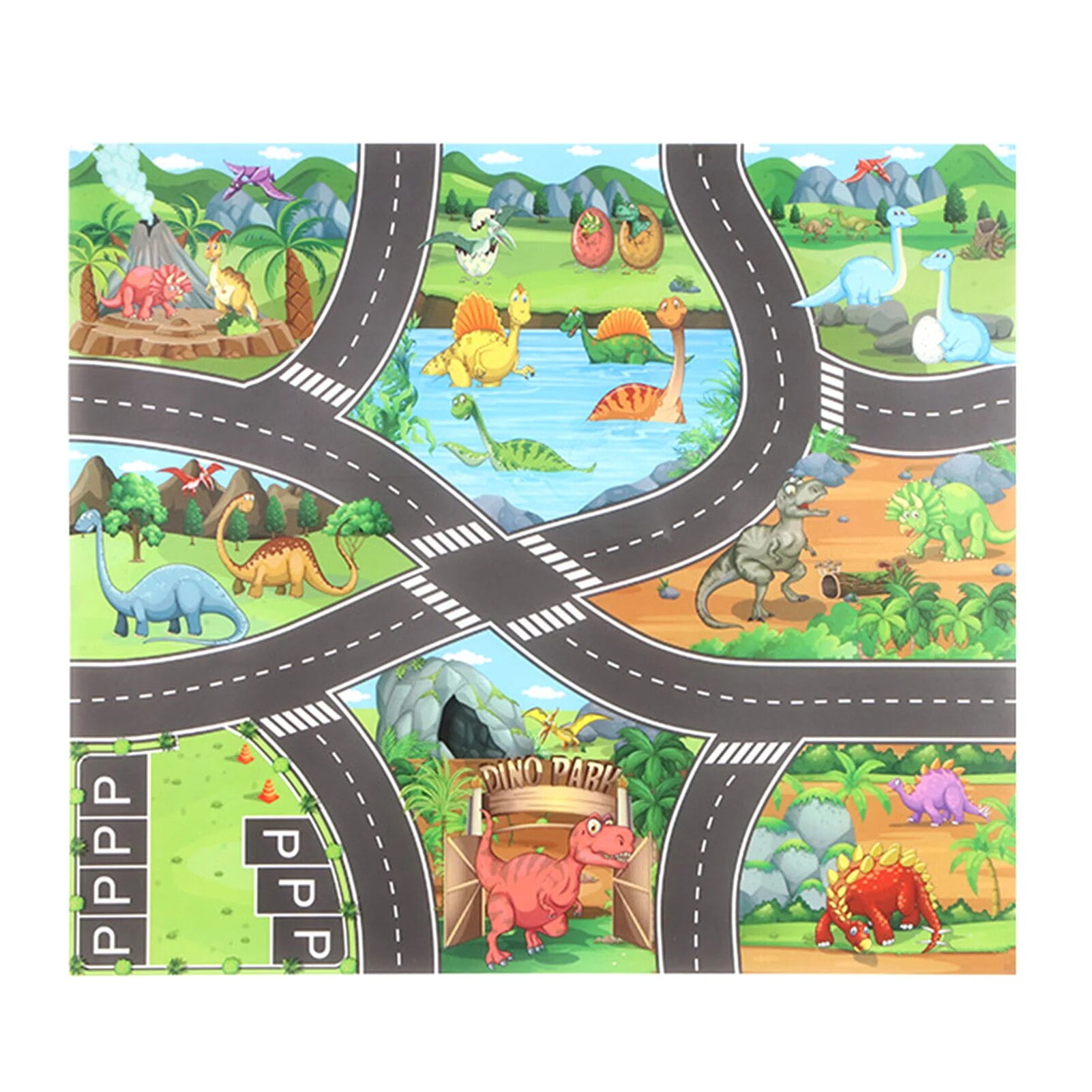 Baby Play Mat City Traffic Road Map Mat Carpet City Car Parking Lot ...