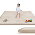 thumbnail image 1 of Baby Play Mat for Floor,1.2" Thick Memory foam Tummy Time Mat,Soft Coral Velvet Nursery Rug,Extra Large Non Slip Crawling Mat for Toddlers,Infants,Tatami Mat for Living Room(Beige,39"X59"), 1 of 10
