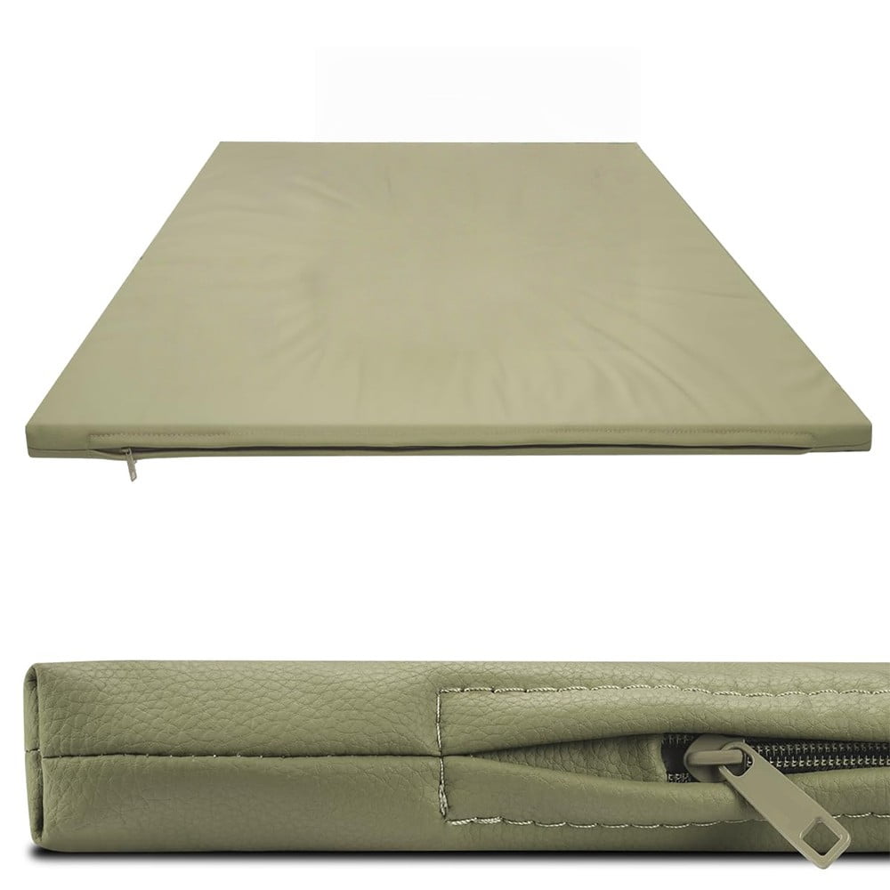 Baby Play Mat for Floor, 50" X 50" Vegan Leather & Memory Foam Area Rug - 1.2" Thick Playpen Mat for Tummy Time, Non-Slip Safe for Crawling, Easy to Clean(Green)