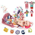 thumbnail image 1 of Baby Play Mat Baby Gym,Funny Play Piano Tummy Time Baby Activity Mat with 5 Infant Sensory Baby Toys & 4 Wrist Rattle Socks, Boy & Girl Gifts for Newborn Baby 0 to 3 6 9 12 Months(Pink), 1 of 7