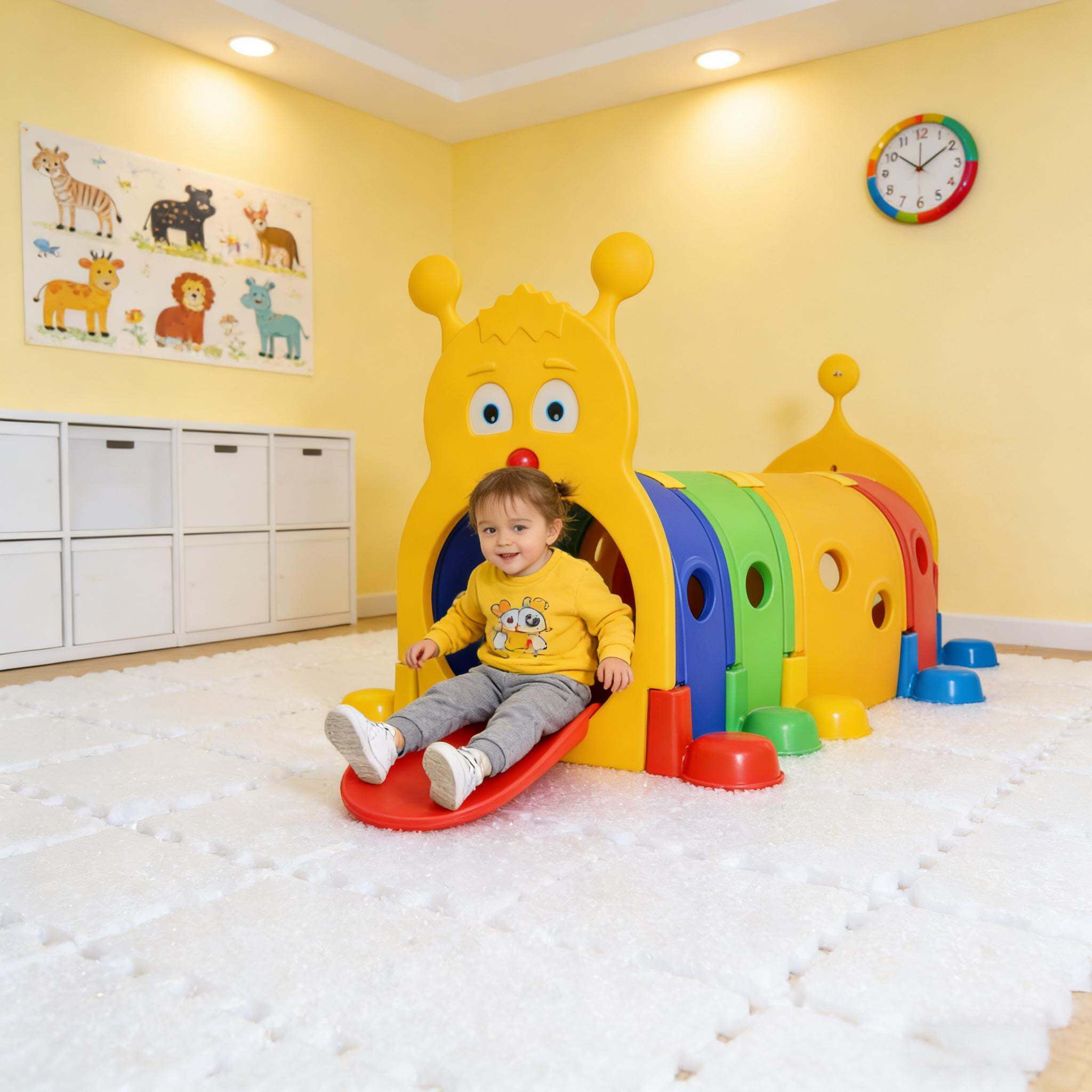 Baby Play Mat, Kids' Play Structure,Toddler Tunnel,Caterpillar Tunnel, Multicolor Soft Play Mat,Hdpe,Polypropylene Kids Foam Mats, Toys Soft Play