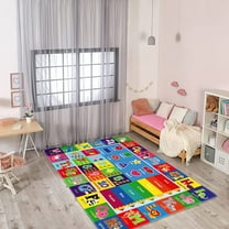 AKASISRUG Baby Play Mat Kids Rug for Playroom, Playtime Collection ABC, Numbers, Animals, Rainbow and Shapes Educational Area Rugs for Kids Room Classroom, 47.25x 31.5 inch