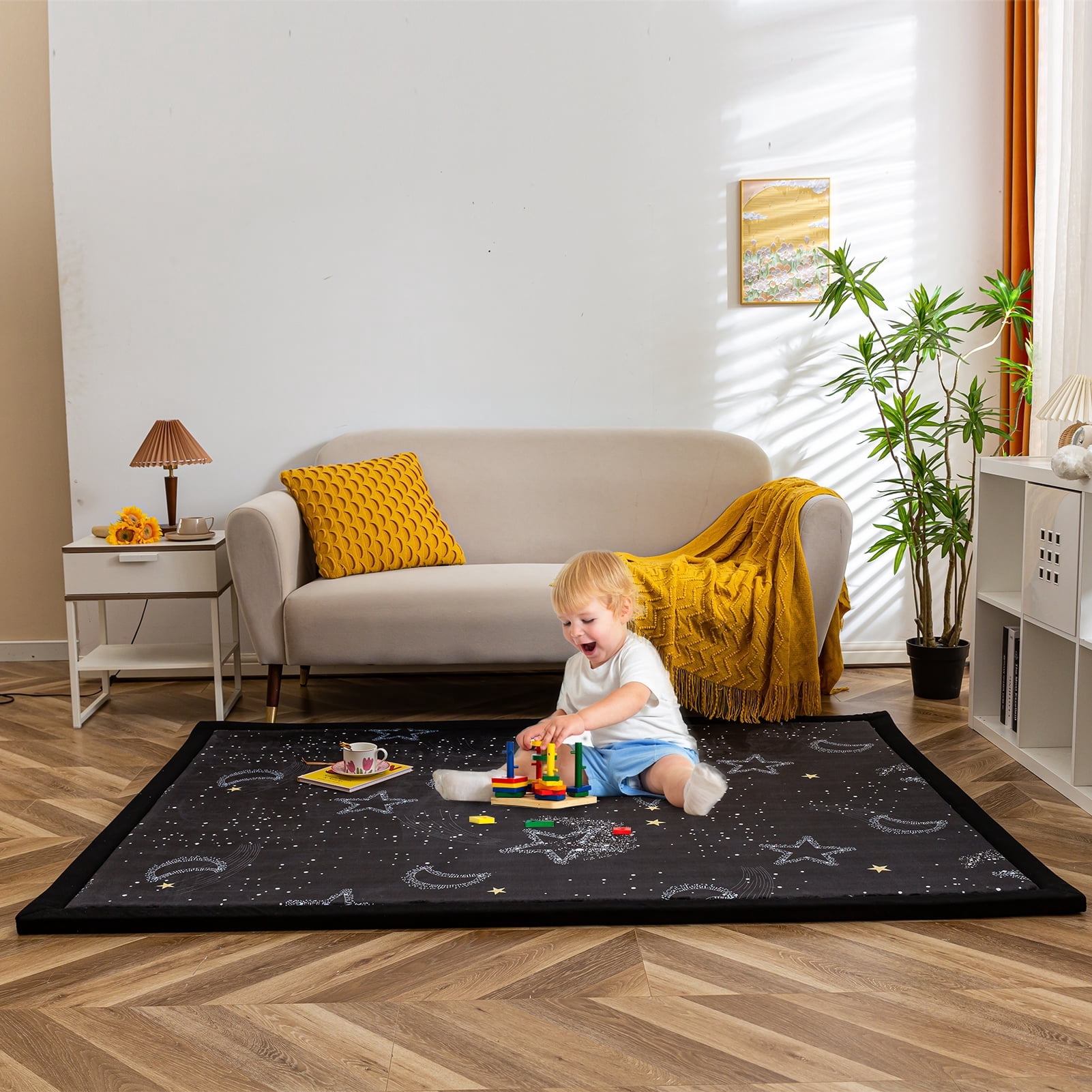 Infant Rugs Baby Play Mat with Non-Slip Backing, 1.2