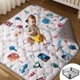 thumbnail image 1 of Baby Play Mat, Caveen Thicken Soft Cotton Baby Playmats, Foldable Anti-Slip Floor Crawling Playmat Playpen Mat for Infants and Toddlers, 50"x50", Grey, 1 of 8