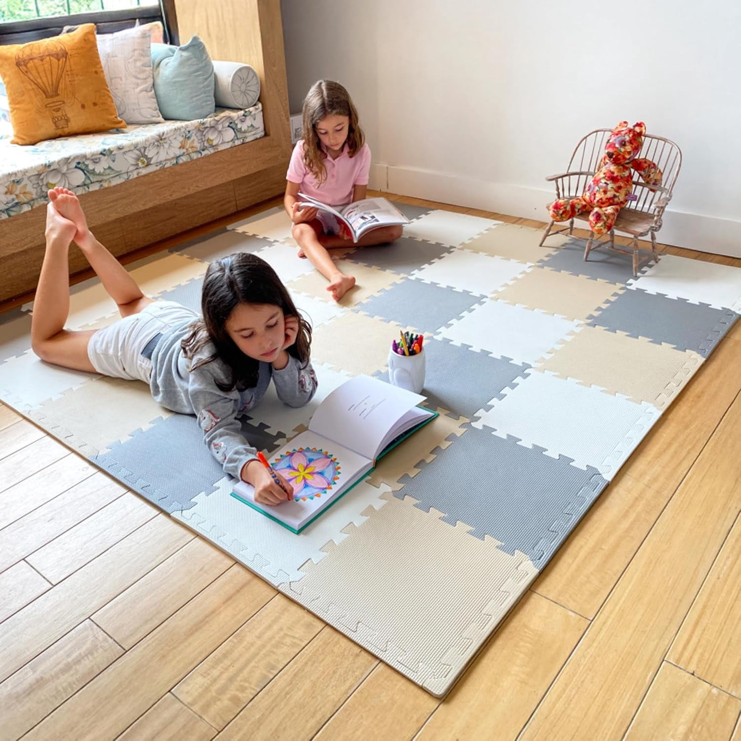 Baby Play Mat, Soft Foam Floor Tiles for Kids. Adjustable Interlocking ...