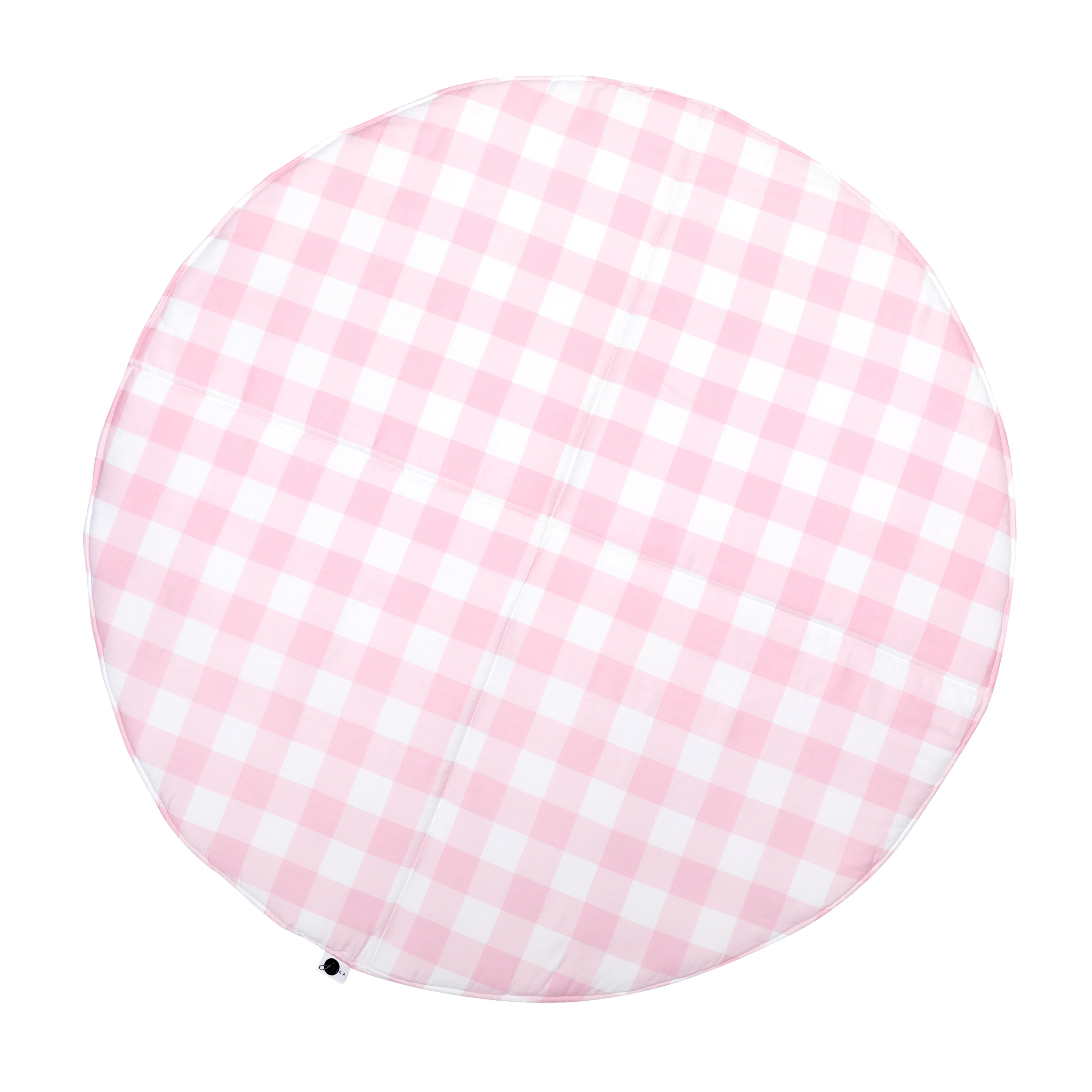 Baby Play Mat Tummy Time Activity Mats for Infants Round Playmat - Pink Plaid Floral Collection (Sweet Blush Roses/Pink Plaid)…