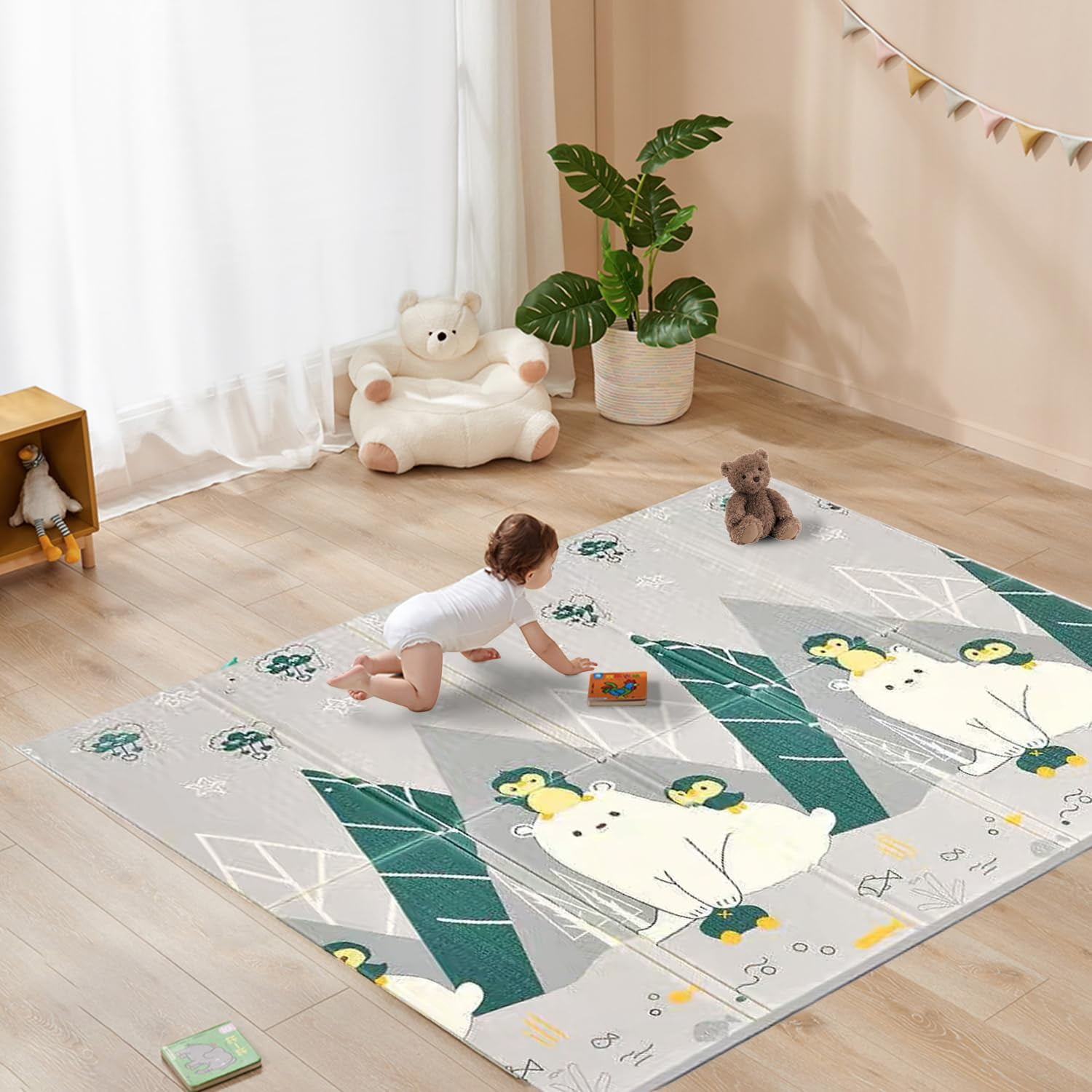 Baby Play Mat, XPE Foldable Foam Play Mat for Floor, Soft Waterproof