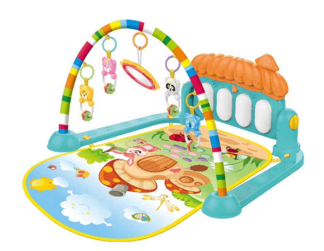 Baby Play Mat for Infant with Music and Mirror, Newborn Piano Activity  Center Toys Gym Floor Playmat for Boys Girls 
