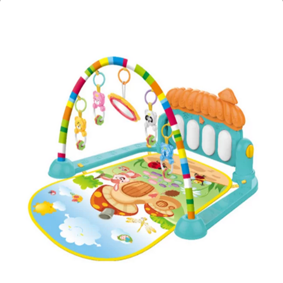 Baby Play Mat for Infant with Music and Mirror, Newborn Piano Activity Center Toys Gym Floor Playmat for Boys Girls