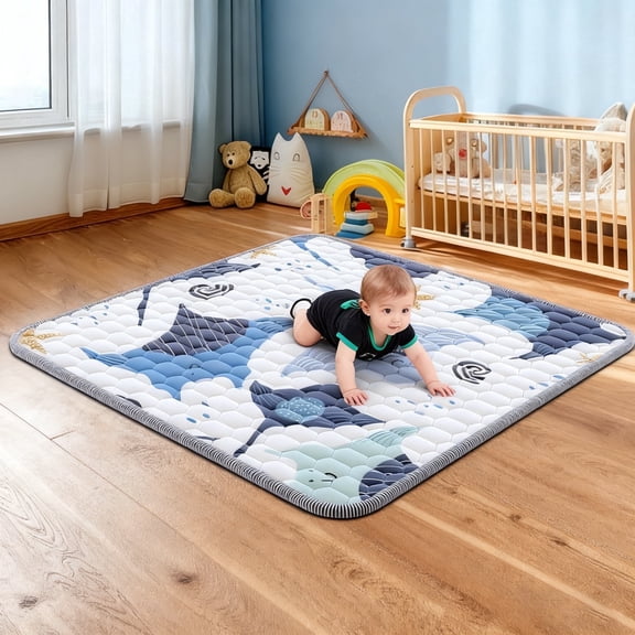 Baby Play Mats for Floor, 47x47 Playpen Mat for Babies & Toddlers & Infant, Non-Slip & Machine Washable