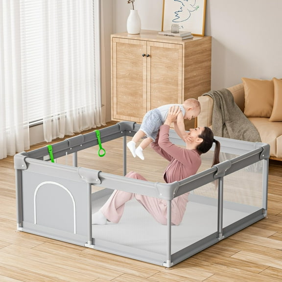 Baby Playpen 47"47" Baby Playpen for Babies and Toddlers, Baby Play pens Baby Fence Play Yards Indoor & Outdoor Active Center