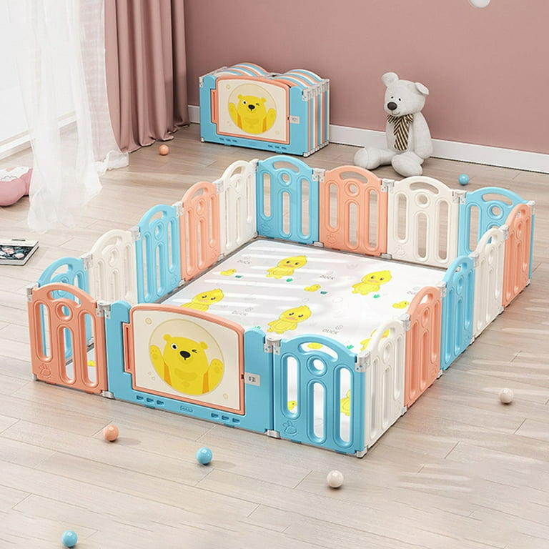 Baby Playpen Kids Activity Center Foldable Play Yard Safety Gate