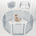 thumbnail image 1 of Comfy Cubs Baby Playpen & Baby Gate for Toddler & Babies, Foldable Adjustable Playard, Pacific Blue, 1 of 8