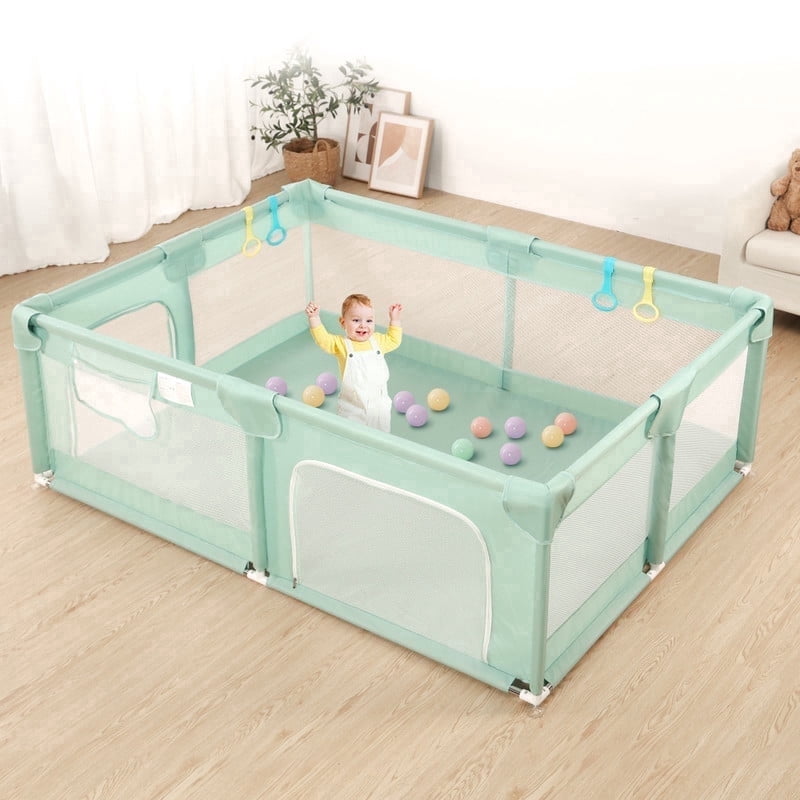 Baby Playpen, Extra Large Baby Playard, Baby Safety Play Yard for Infants Toddlers, Green
