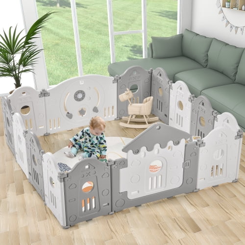 Baby Playpen Foldable Baby Fence Playpen with Gate Astronaut