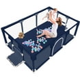 thumbnail image 1 of Baby Playpen, HDJ 71 inch Extra Large Baby Play Yard with Soft Breathable Mesh, Play Fence for Infant and Toddlers, Anti-Slip Base, Blue, 1 of 8