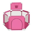 thumbnail image 1 of Baby Playpen,Kids Small Playard Indoor & Outdoor Kids Activity Center,Infant Safety Gates with Basketball Hoop, 1 of 6