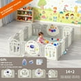 thumbnail image 1 of Baby Playpen Large Baby Play Yard Fence 63*76 for Babies and Toddlers Portable Baby Play Yard Activity Center with 14+2 Panels(Astronaut Theme), 1 of 18