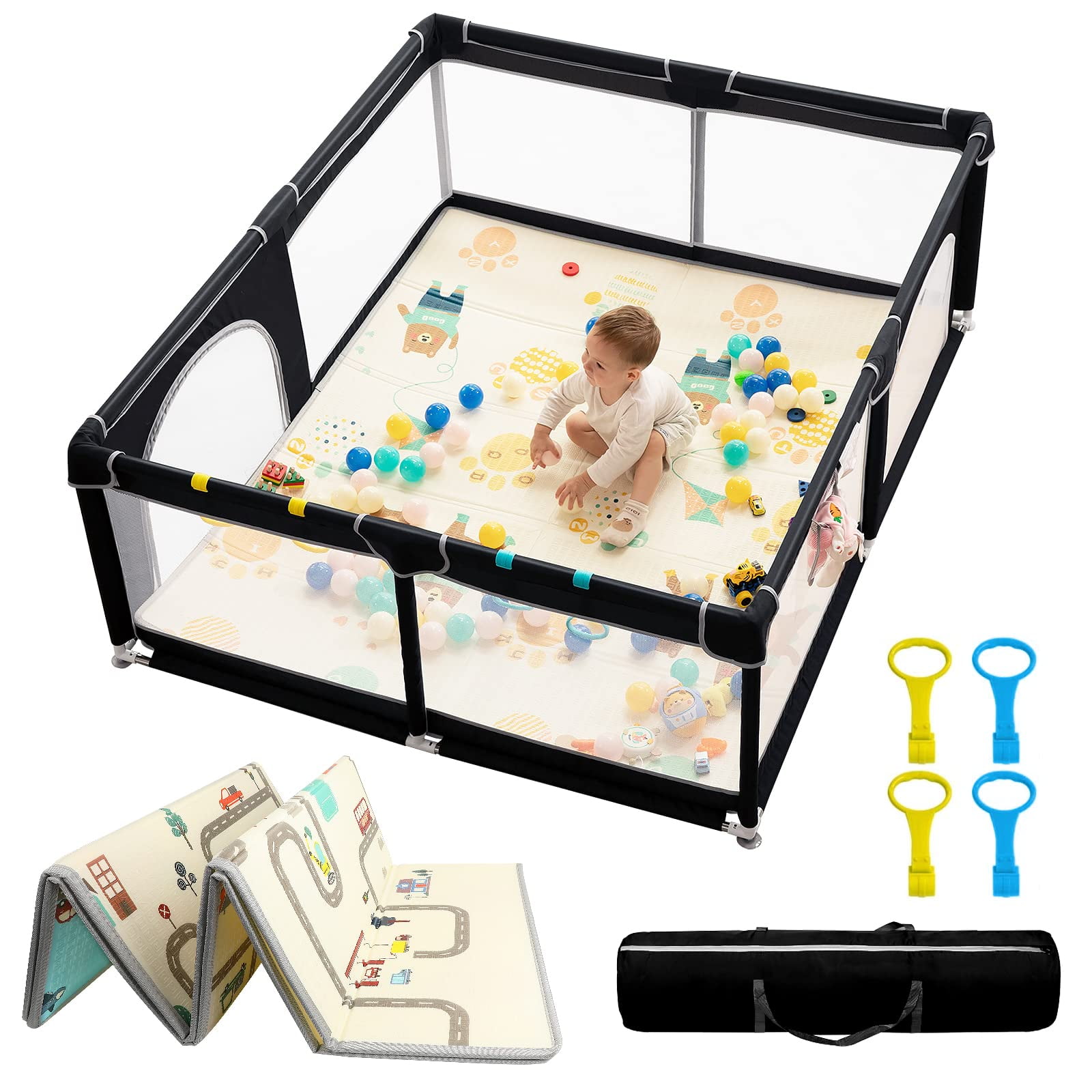 Baby Playpen with Mat 71 X 59