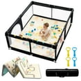 Baby Playpen with Mat 71" X 59", Extra Large Play Yard for Babies and Toddlers with Mat, Safety