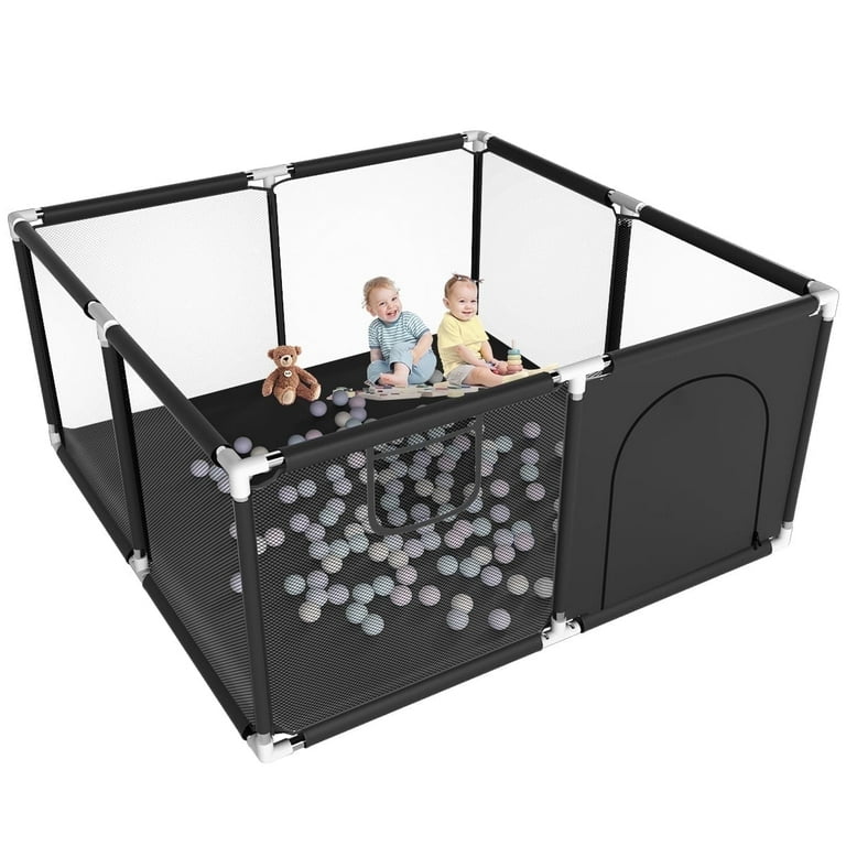 Baby Playpen, Kids Large Folding Play Yard, Portable 4-Panel