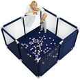 thumbnail image 1 of Baby Playpen, Outdoor Play Yard, Portable Play Yard 4-Panel- Baby Safety Playpen for Infant Toddler Boys,Navy, 1 of 7