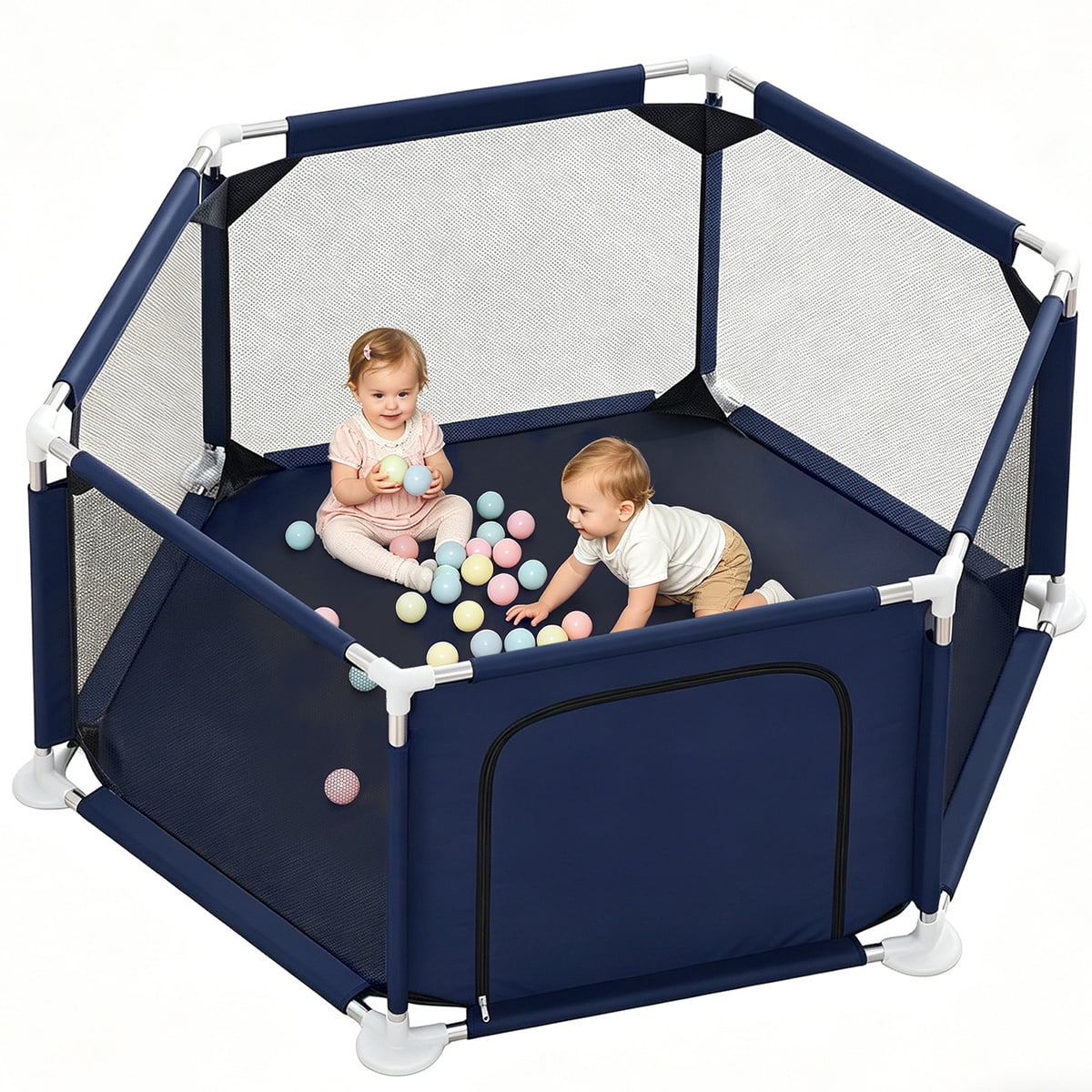 Compact Baby Playpen, 6-Panel Portable Nursery Center, Travel Baby Compact Baby Playpen, 6-Panel Portable Nursery Center, Travel Baby