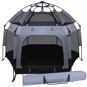 VIRNAZ Pop-Up Baby Playpen with Canopy for Infants & Toddlers Portable Baby Beach Tent Play Yard Indoor Outdoor 61" x 48"