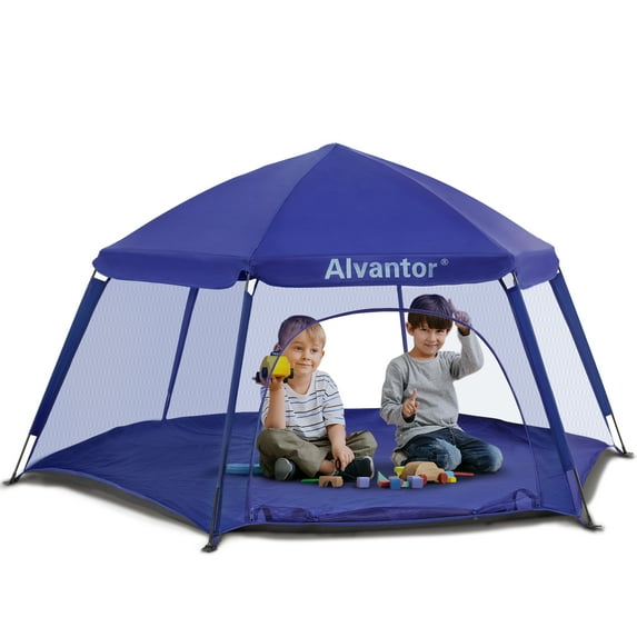 Large 84"x84"x44" Pop-Up Playpen for Kids, Indoor & Outdoor Baby Play Tent with UV 50+ Top Cover, Lightweight Portable Play Yard for Toddlers, Camping, Beach, and Pets