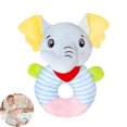 thumbnail image 1 of Baby Plush Elephant Hand Rattle Ring Toy, Soft Stuffed Cloth Infant Sensory Grab Shaker, Early Developmental Soothing Rattle for 0-3 3-6 6-12 Months Newborn Boys Girls, Perfect Baby Shower Gift, 1 of 7