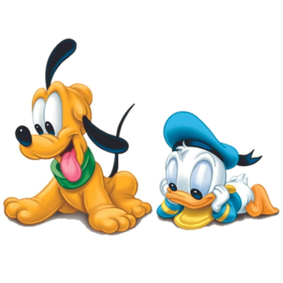 Baby Pluto Donald Duck Cartoon Characters Decors Wall Sticker Art Design Decal for Girls Boys Kids Room Bedroom Nursery Kindergarten House Home Decor Stickers Wall Art Vinyl Decoration (27x30 inch)