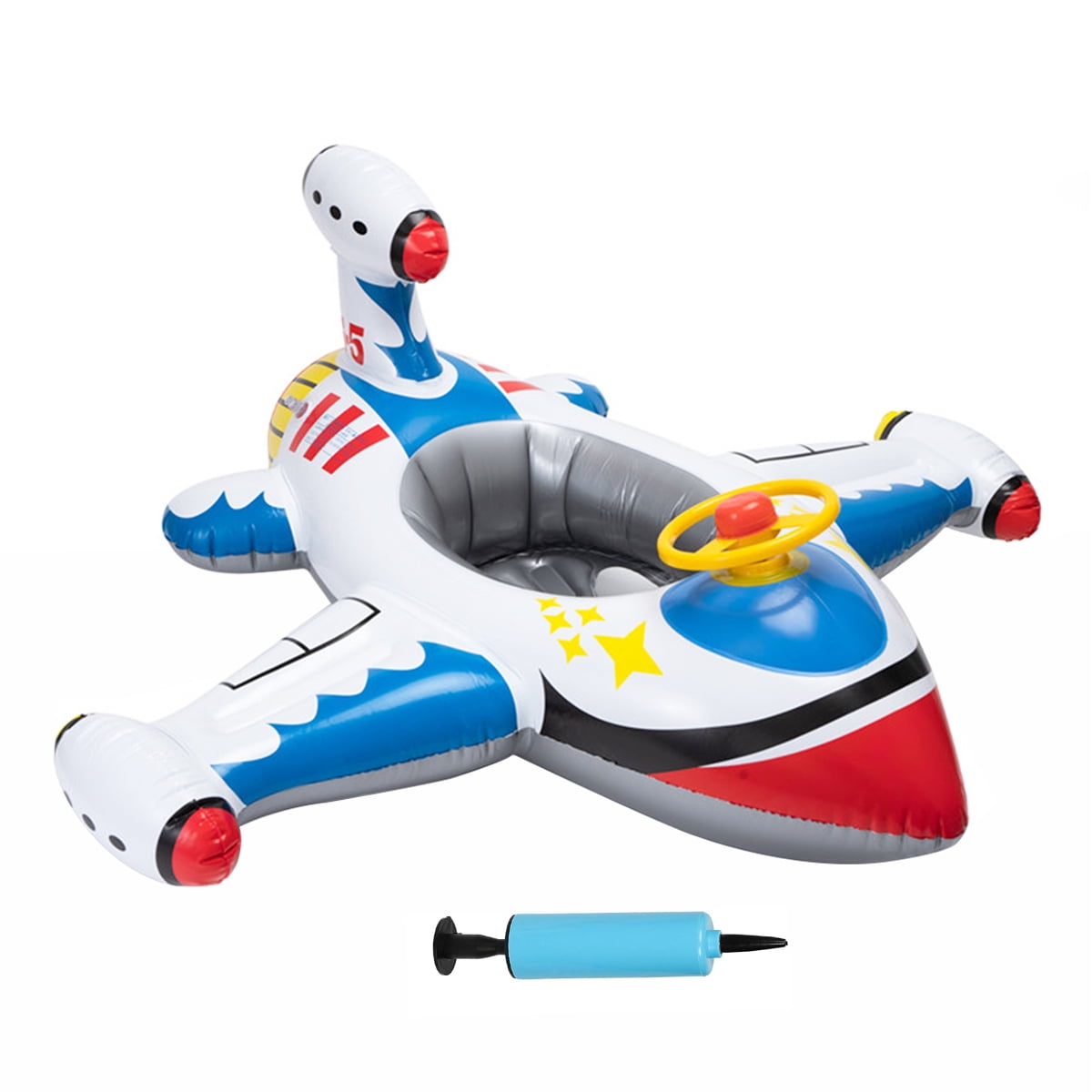 Baby Pool Float Inflatable Airplane Swimming Float Boat with Steering