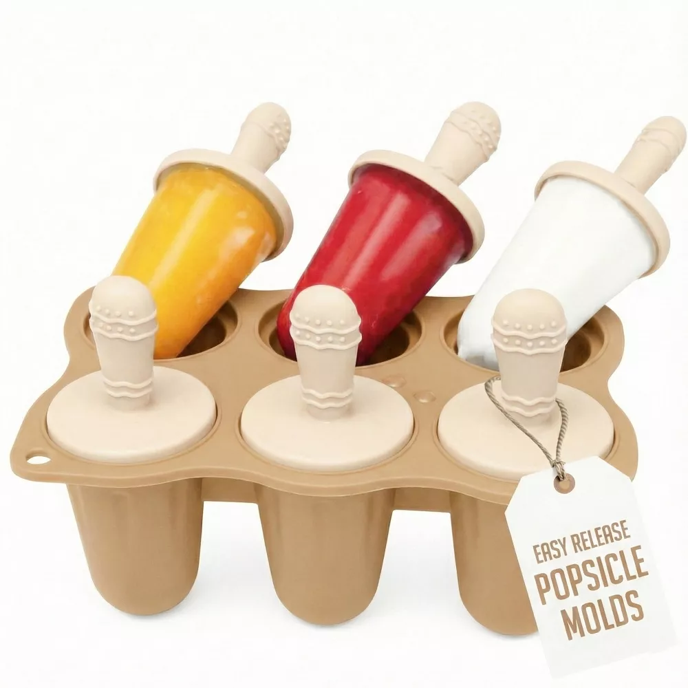 Baby Popsicle Mold, Baby Teething Popsicle Mold Silicone, 6-Cavity ...