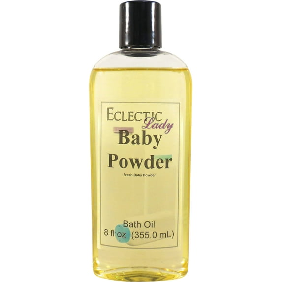 Baby Powder Bath Oil - Scented Body Oil - Relaxing & Moisturizing Bathing Oil - Fragrance Body Oil For Dry & Rough Sensitive Skin - 8 oz