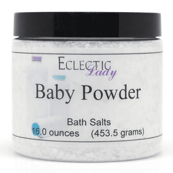 Baby Powder Bath Salts by Eclectic Lady, 16 ounces