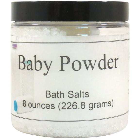 Baby Powder Bath Salts by Eclectic Lady, 8 ounces