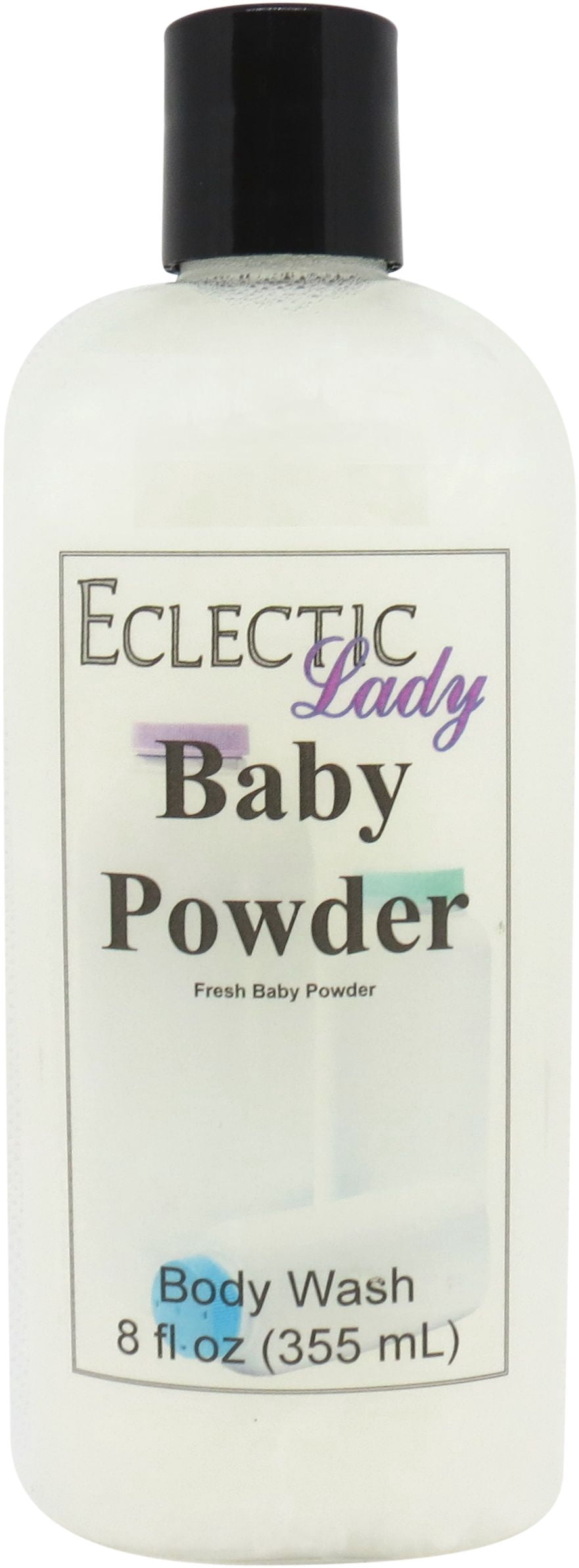 Baby Powder Body Wash by Eclectic Lady, Liquid Shower Gel for Women and Men, 8 Ounces