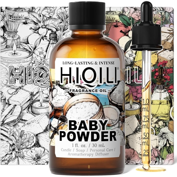 Baby Powder Fragrance Oil - for Body Oils, Laundry Detergent, Candle, Perfumes & Soap Making, and Home Diffusers Use - 1 Fl Oz