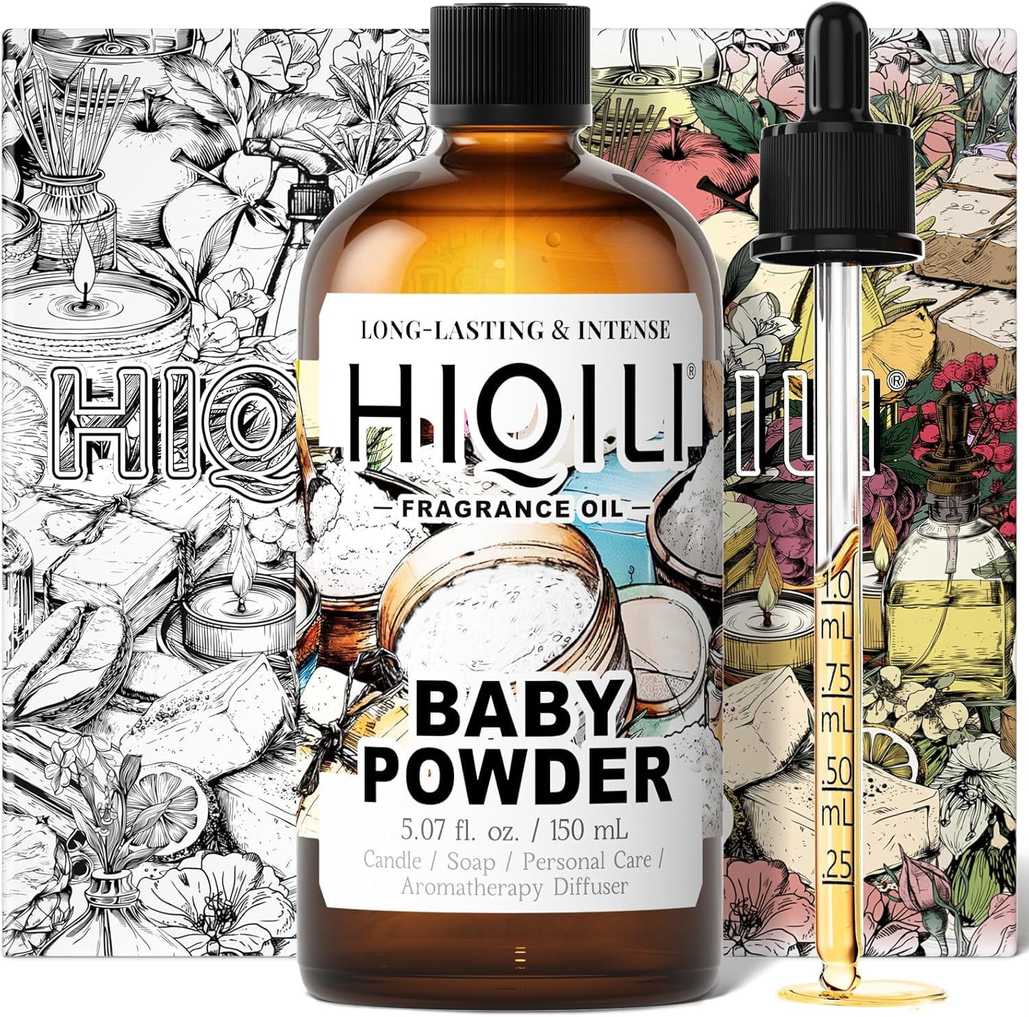 Baby Powder Fragrance Oil - for Body Oils, Laundry Detergent, Candle, Perfumes & Soap Making, and Home Diffusers Use - 5.07 Fl Oz
