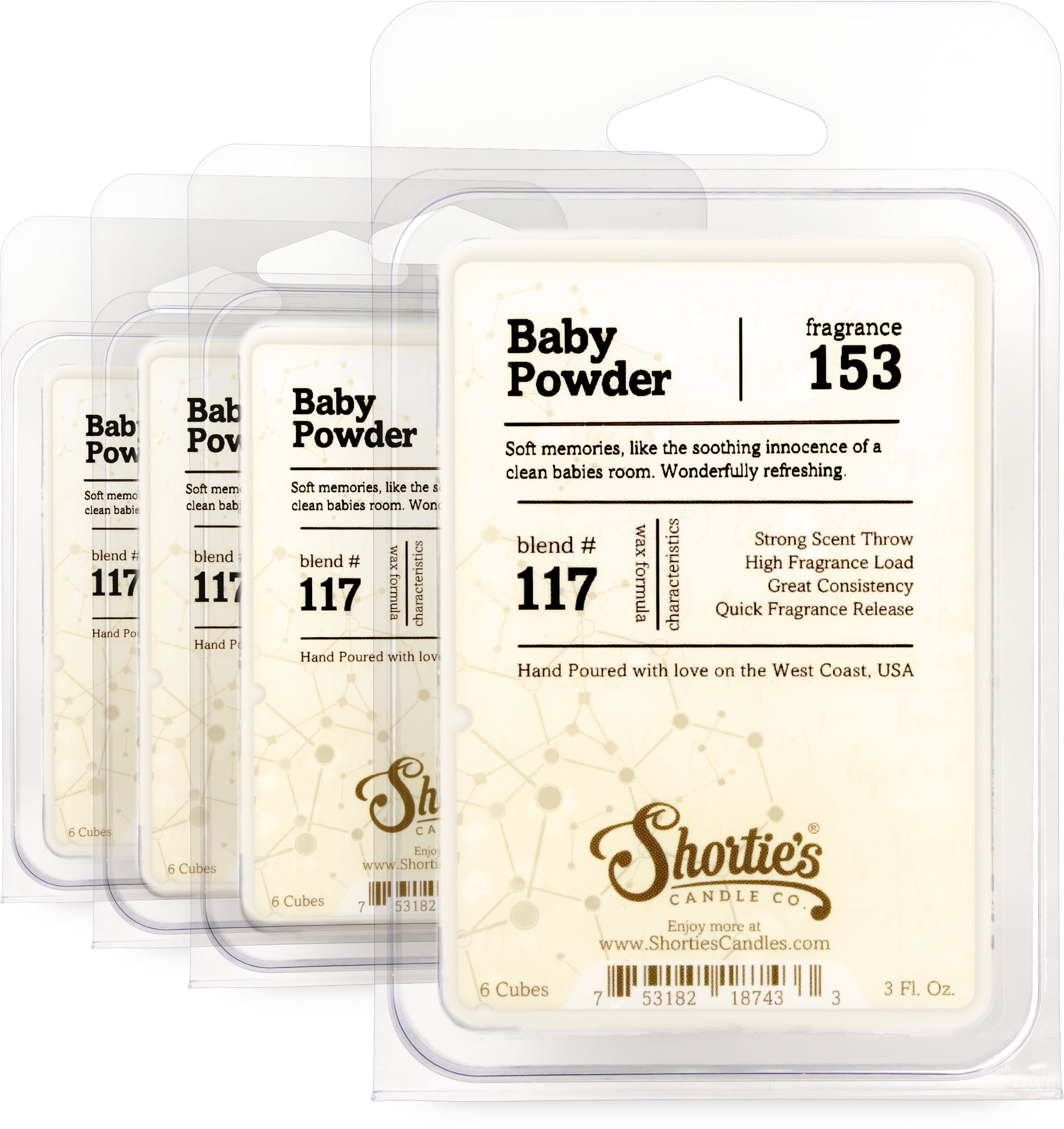 Baby Powder Tealight Candles Multi Pack - 12 White Premium Scented Tea  Lights - Natural Oils - Shortie's Candle Company 