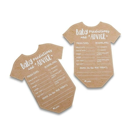 Baby Prediction Advice Card - Onesie Shape (Set of 50)