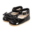 thumbnail image 1 of Baby Princess Cute Solid Color Pu Leather Bowknot Casual Children's Shoes Red, 6-12 Months, 1 of 5