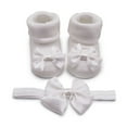 thumbnail image 1 of Baby Princess Sock Head Band 2pcs Set, Bow Tie Socks Fashion Headband Baby Fashion Socks Baby Cute Socks Fashion Princess Socks Band Set, 0-12M, 1 of 5