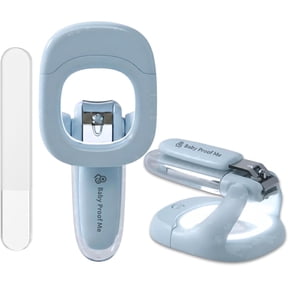 Baby Proof Me Baby Nail Clipper and File Set, LED Light and Magnifier, Newborn Essentials, Blue