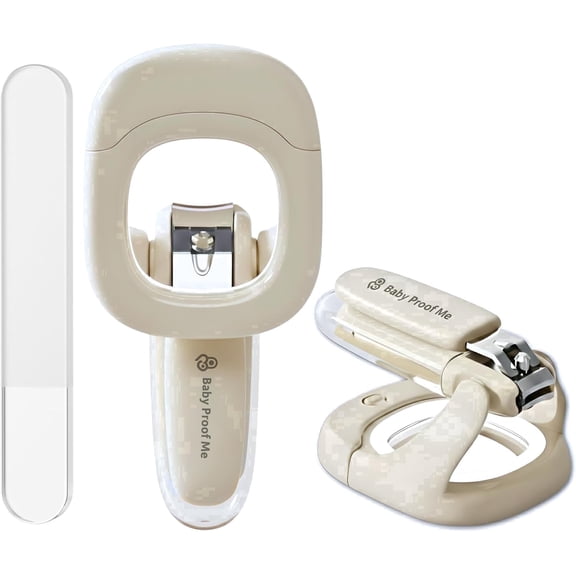 Baby Proof Me Baby Nail Clipper and File Set, LED Light and Magnifier, Newborn Essentials, White