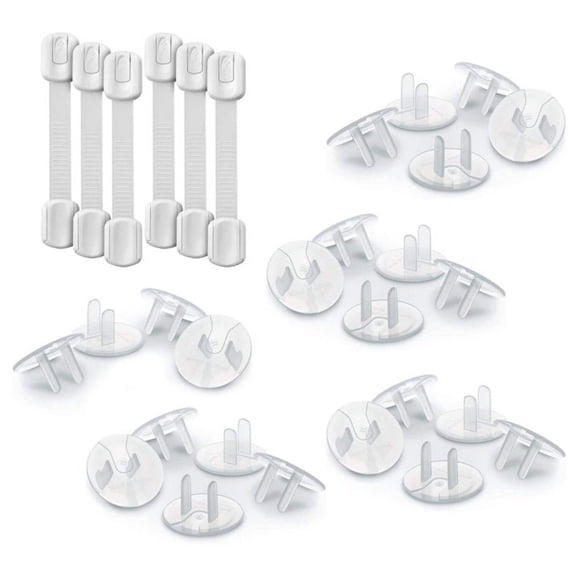 Baby Proof Me 30-Piece Child Safety Kit with Outlet Covers and Adjustable Baby Proof Strap Locks