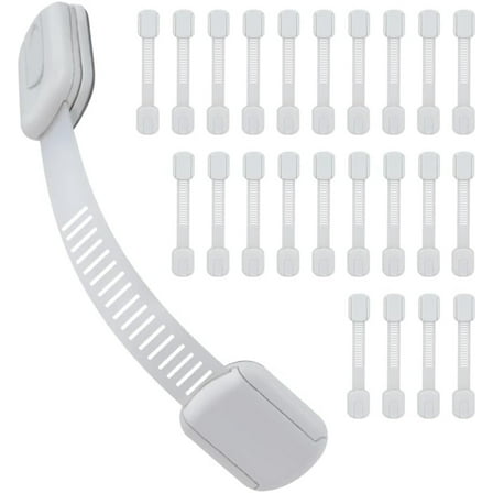 Baby Proof Me Safety Strap Locks – 24-Pack, 3M Adhesive Child Safety Latches for Cabinets, Dishwashers, Fridges, Ovens, Trash Cans, and Toilets – Stain-Free Design