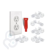 Baby Proof Me Outlet Covers and Removal Tool, Clear Plug Covers for Shock Prevention, 24-Pack
