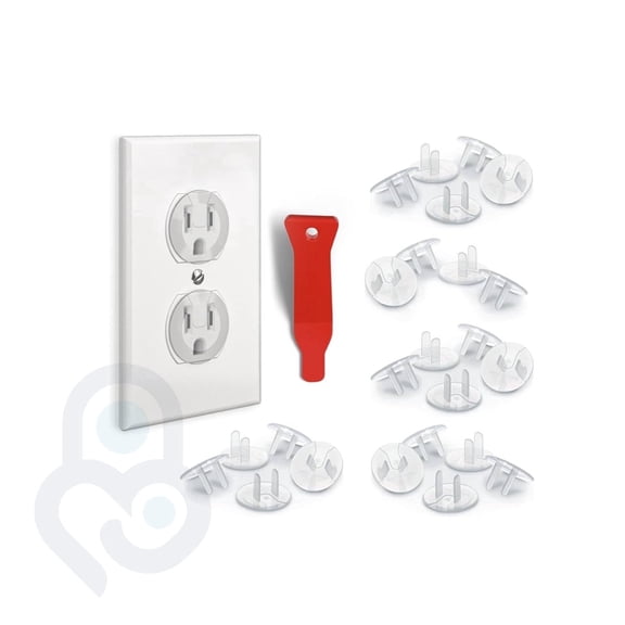 Baby Proof Me Outlet Covers Baby Proofing Set with Removal Tool, Clear, 24 Pack